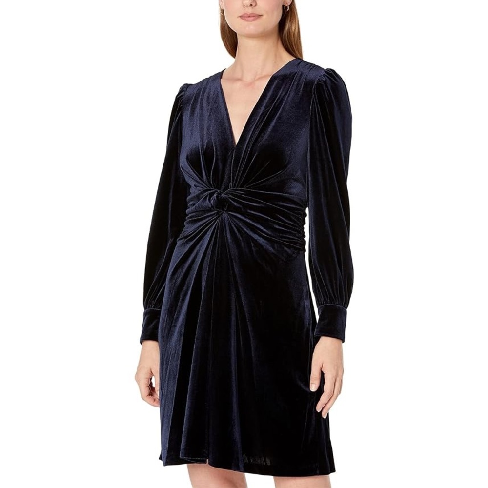 Elegant Navy Velvet Dress Vince Camuto